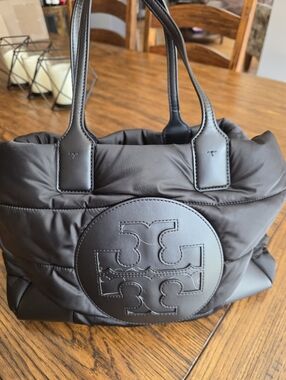Tory Burch Black Ella Puffer small Tote Bag